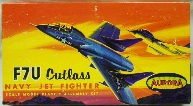 Aurora 1/70 F7U Cutlass Navy Jet Fighter, 496-70 plastic model kit